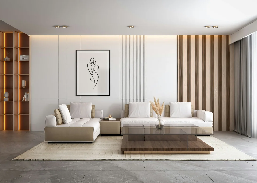 A modern living-room interior built by Forma Construction Group